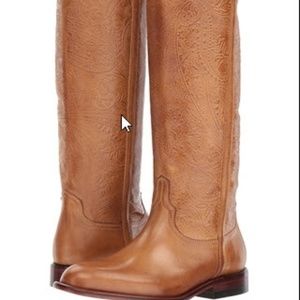 Lucchese Floral Embossed Tall Boots